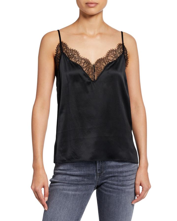 Daisy Silk Satin Lace Trim Camisole