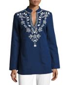 Long-sleeve Embellished Tory Tunic W/ Puka