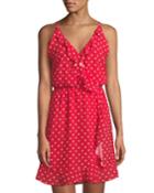 Donna Polka-dot Sleeveless Dress