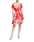 Floral-print Ladder Stitch Fit-&-flare Dress