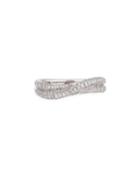 18k White Gold Diamond 2-row Crossover Ring,