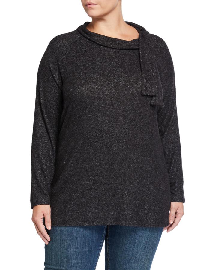 Plus Size Nathalie Tie Cowl-neck Top