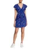 Madelena Printed Ruffle Wrap Dress