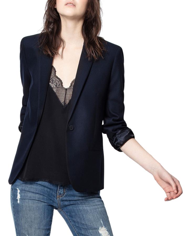 Skull-back Single-button Jacket