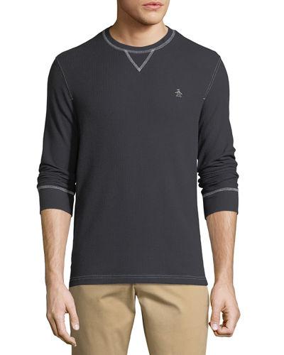Waffle-knit Cotton-blend