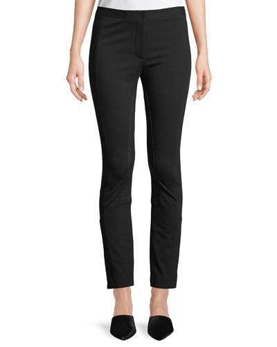 Belt Cigarette Fixture Ponte Pants, Black