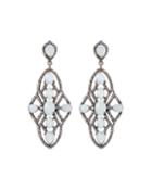 Aquamarine Diamond Pave Drop Earrings