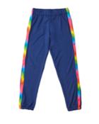 Girl's Sweatpants W/ Rainbow Taping,
