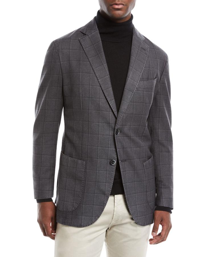 Men's Windowpane 2-button Jacket