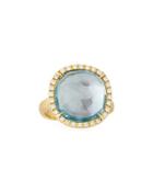 Jaipur 18k Blue Topaz & Diamond Ring,