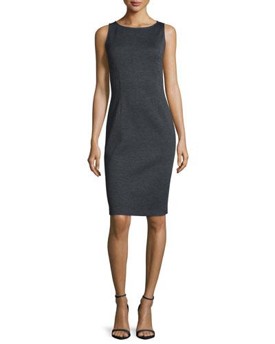 Milano Bateau-neck Sheath Dress, Hematite