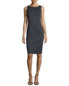 Milano Bateau-neck Sheath Dress, Hematite