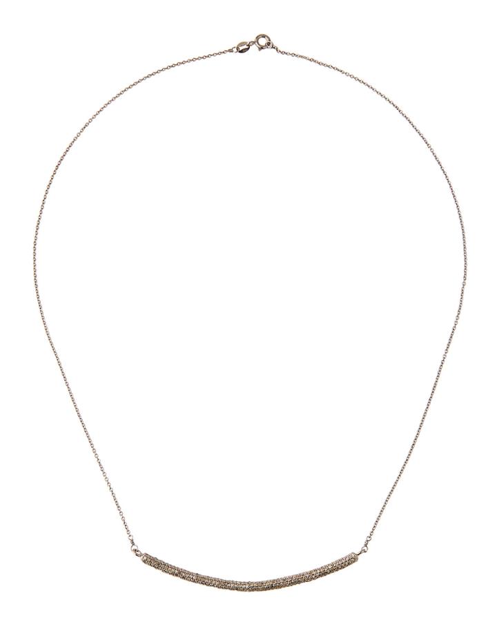 Diamond Pave Curved Bar Necklace