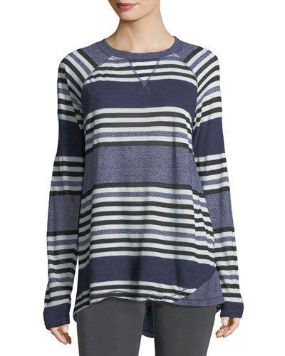 Striped Raglan Double-layer Tee