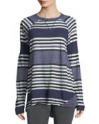 Striped Raglan Double-layer Tee