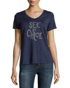 Short-sleeve V-neck