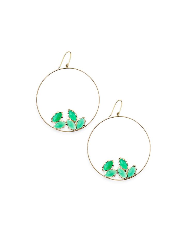 Lana 14k Gold Green Onyx Eclipse Earrings