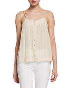 Metallic Button-front Tank