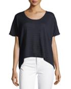 Textured Stripe Wool-cashmere Top