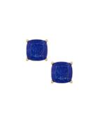 Cushion-cut Cz Speckle Stud Earrings, Blue