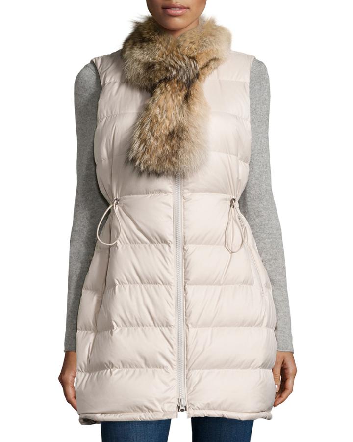 Theory Petite Womira Lofty Fur-trim Down Vest, New