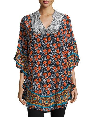 Belle Floral-print Flutter Tunic, Floral/multi