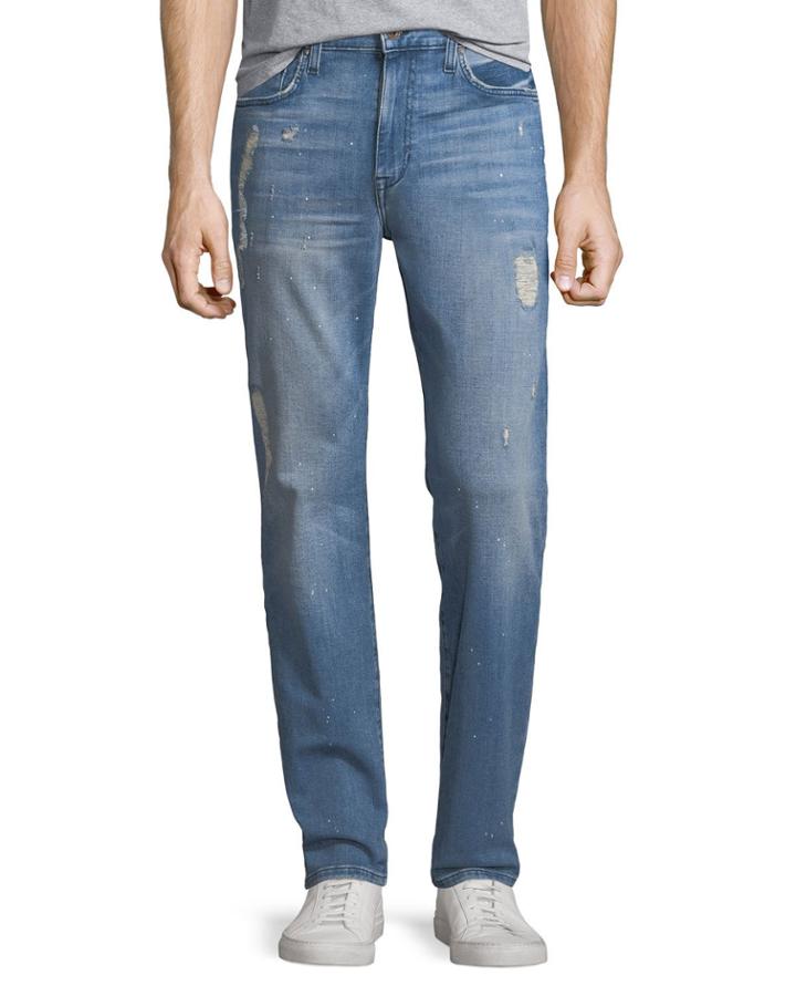 Men's Soder Slim-straight Distressed Jeans, Crane