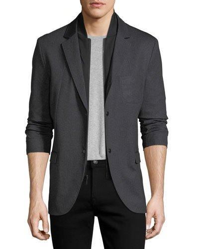 Layered Baseball-collar Bibbed Blazer