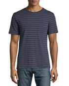 Men's Striped Short-sleeve Crewneck Pocket Tee