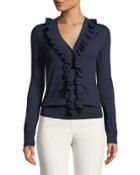 V-neck Ruffle-trimmed