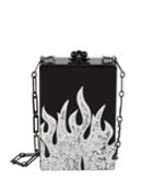 Carol Flames Acrylic Clutch Bag, Black
