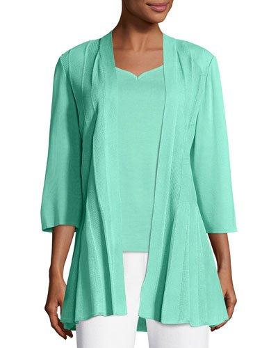Open-front Knit Swing Jacket,