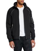 Men's Raglan Hooded Zip-front Jacket