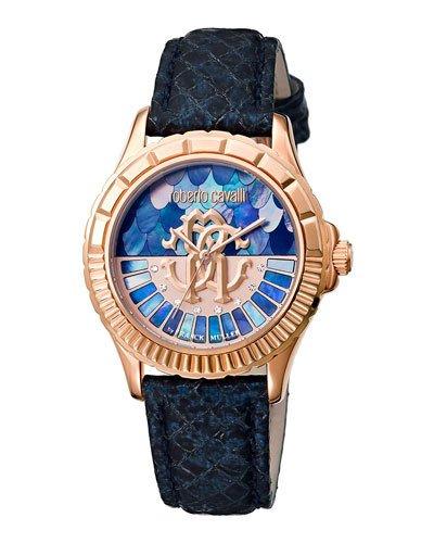 35mm Logo Dial Rose Golden Watch W/
