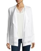 Hana Lace-trim Draped Merino Cardigan