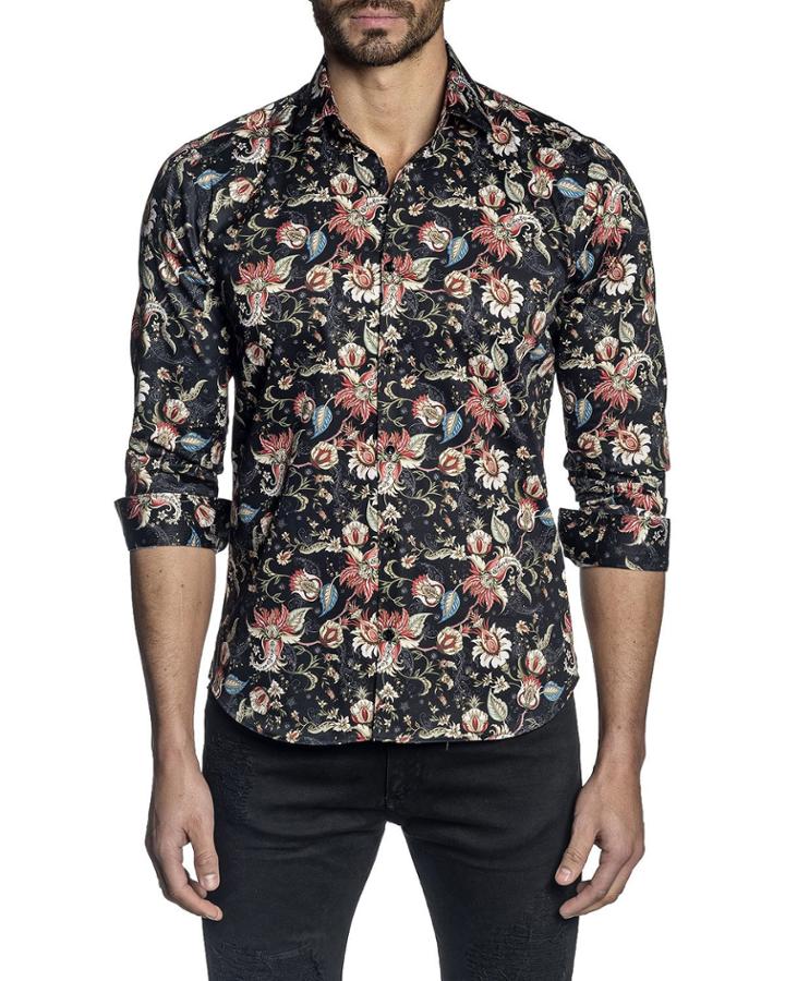 Men's Tapestry Floral Print Woven