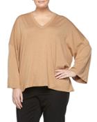 Oversized Metallic V-neck Tunic