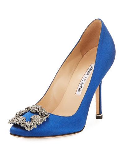 Hangisi 105mm Satin Embellished Pump, Royal Blue