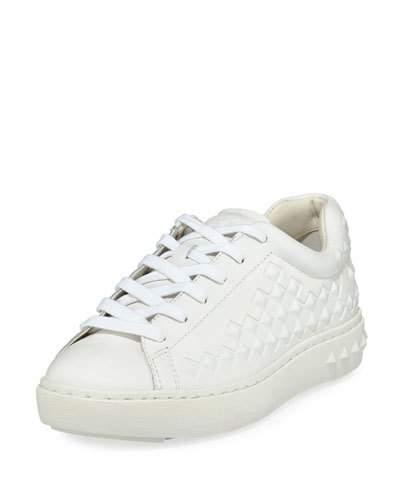 Panic Spike Platform Sneaker, White/silver