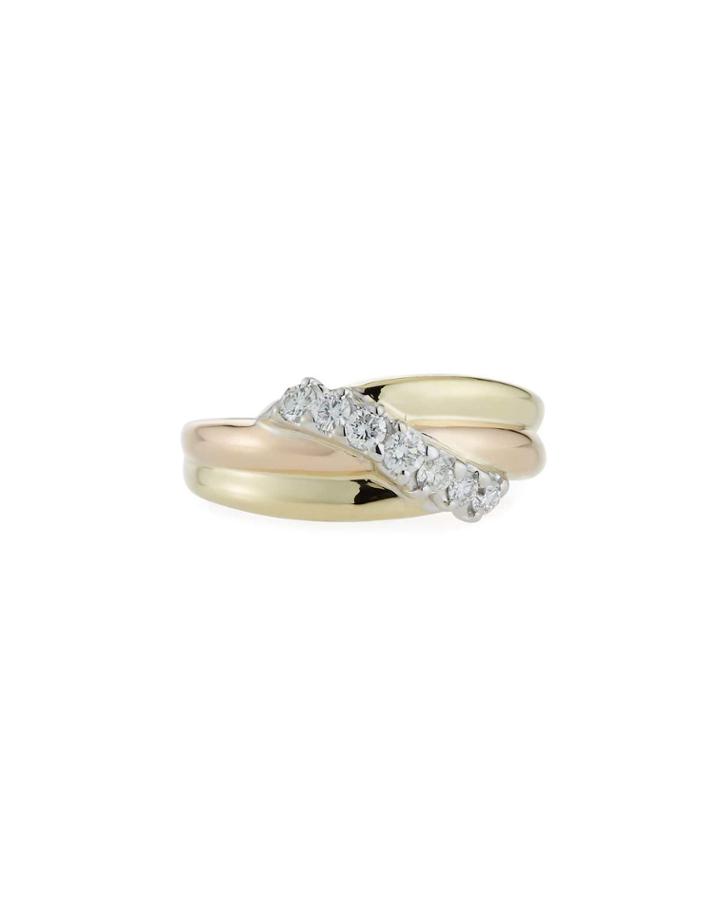 18k Asymmetric Diamond Overlap Ring,