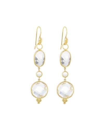 Provence White Topaz & Diamond Triple-drop Earring Charms