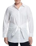 Front-tie Poplin Shirt,
