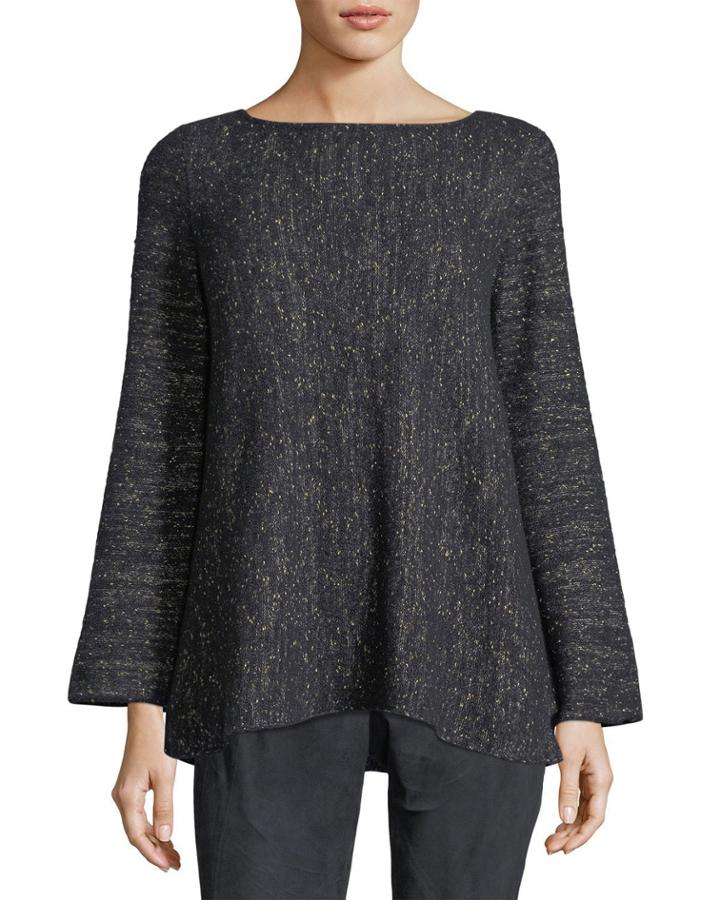 Bateau-neck Cashmere-blend A-line