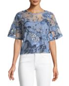 Floral-embroidered Top