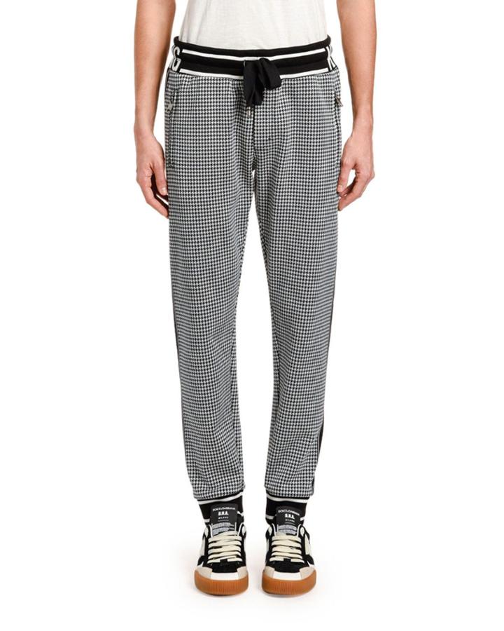 Men's Houndstooth Logo Track Pants