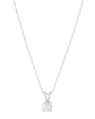 18k White Gold Diamond Solitaire Pendant Necklace