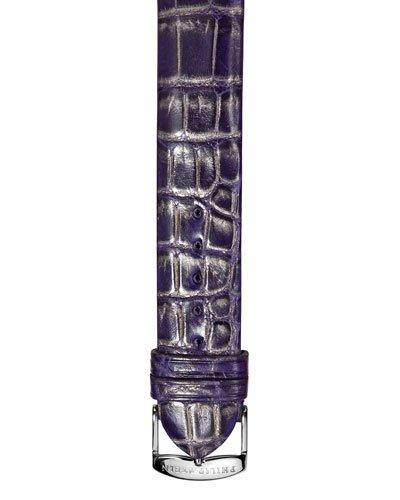 18mm Shiny Alligator Watch Band, Purple