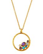 Limited Edition Pointelle Hue Circle Pendant Necklace