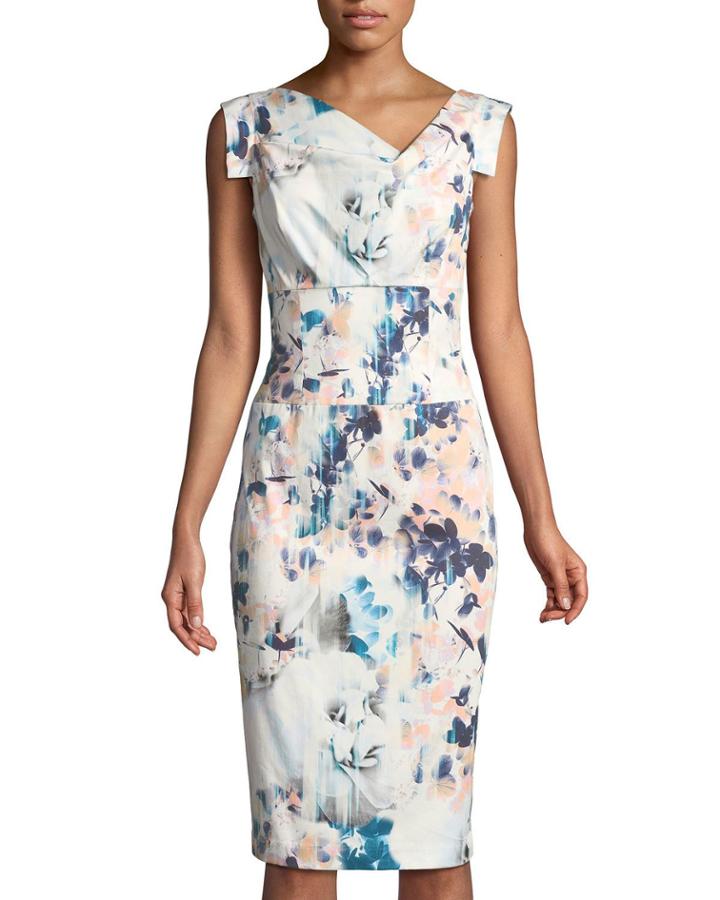 Jackie Watercolor Floral Cocktail Dress