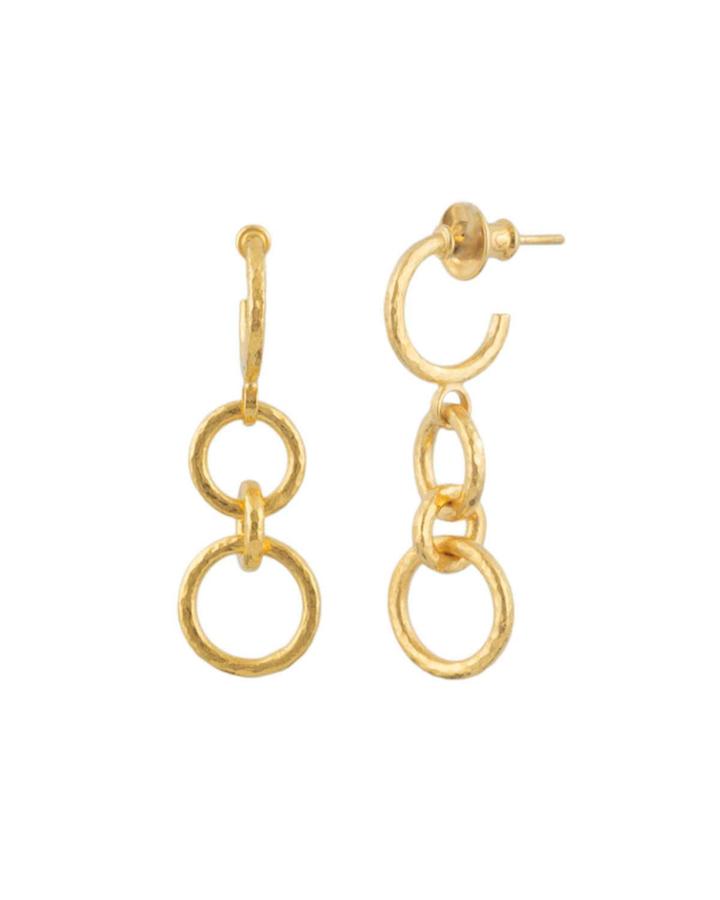 Hoopla 24k Hanging Hoop Earrings